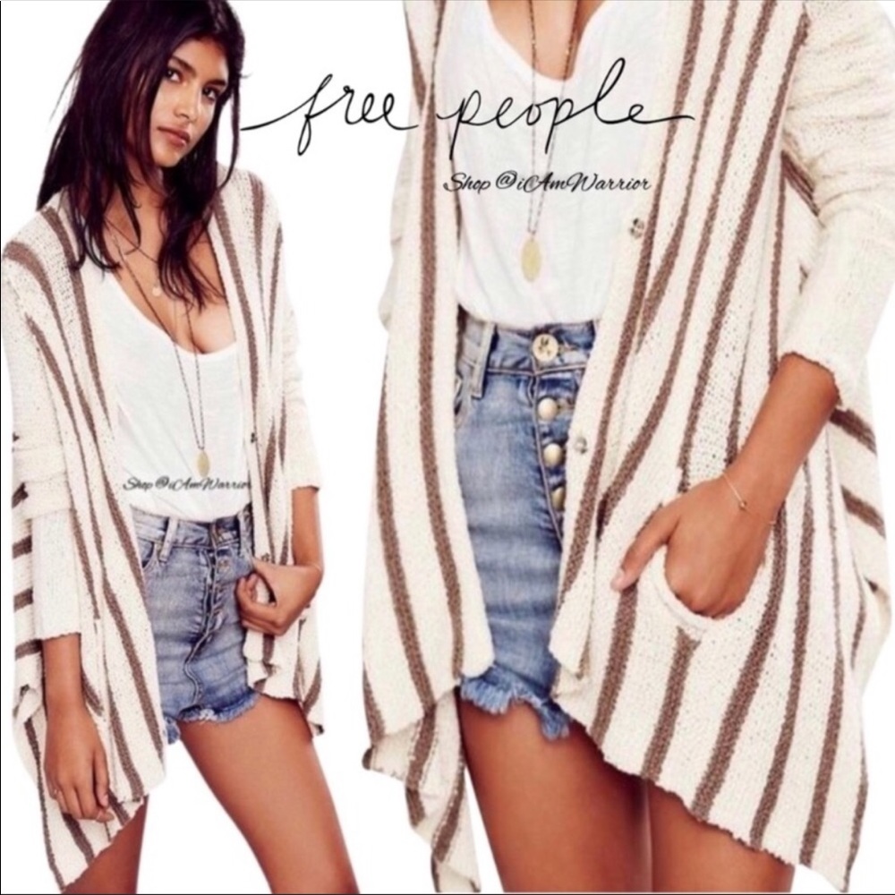 ❄️Free People Striped Knit Cardigan Sweater S